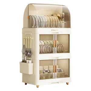 Hiện đại hoàn toàn kèm theo cống lưu trữ giá cho hộ gia đình PP bếp bát đũa Tủ lật loại nắp Bộ đồ ăn Nguồn cung cấp - Product Image 5