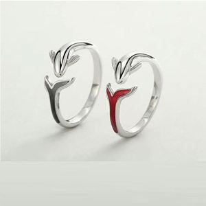 Anillos De Pareja Silver Plated Fish Tail Creative <b>Couple</b> <b>Ring</b> Wedding <b>Ring</b> Adjustable Open Wedding <b>Couple</b> <b>Ring</b> - Product Image 2