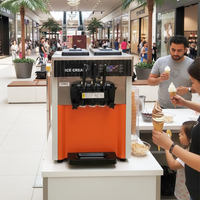 3-smaken nieuwe, productieve soft-serve ijsmachine voor op het aanrecht met opties voor yoghurt, fruit & melk