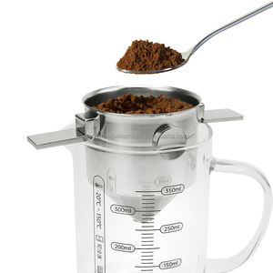 Portátil Reutilizável Eco-Friendly 304 Aço Inoxidável Cone Dobrável Café Filtro Anjo Binaural Preto Prata Despeje Café Funil - Product Image 2