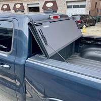 Couverture de benne rigide à trois plis avec verrouillage sécurisé pour Ram 1500 TRX 2021-2024, Ford F-150 2015-2020, Nissan Titan 2016-2024, Ranger 5.5ft 6.5ft