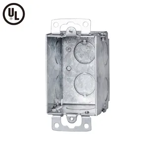 UL 3 "x 2" Outlet elektrik tunggal, dengan kotak sambungan telinga plester untuk elektronik & penutup instrumen