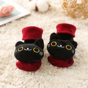 <span class=keywords><strong>Calcetines</strong></span> 3D con dibujos de animales para bebés recién nacidos, venta al por mayor, antideslizantes, con <span class=keywords><strong>sonajero</strong></span> - Product Image 3