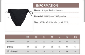 4 couches <span class=keywords><strong>de</strong></span> maillots <span class=keywords><strong>de</strong></span> <span class=keywords><strong>bain</strong></span> Menstruales Beachwear Absorbant Natation Leakproof <span class=keywords><strong>Incontinence</strong></span> Menstrual Underwear Period Culotte - Product Image 5