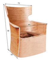 Fauteuil contemporain en contreplaqué courbé avec design à grain de bois pour la maison ou l'hôtellerie