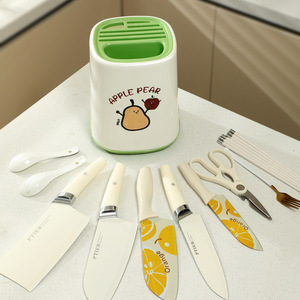 Apple Pear Kitchen Knife Chopstick Holder Plastic Draining Rack With Stand Cartoon Design For Kitchen Storage - Product Image 3