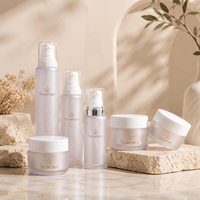 Pots de crème pour le visage vides de 20/30/50g, soin de la peau, en plastique AS givré à double paroi épaisse, pot de crème pour le visage de luxe avec couvercle