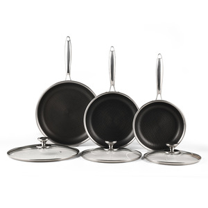 Personnalisé 304 Acier Inoxydable Nid D'abeille Antiadhésif Poêle À Frire Universel <span class=keywords><strong>Induction</strong></span> Cuisinière À Gaz Costume Ustensiles De Cuisine pour Steak - Product Image 2