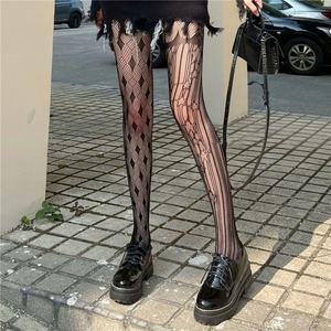 Halloween Black <strong>Fishnet</strong> Socks Tights Pantyhose Moon Spider Web <strong>Fishnet</strong> Bottoming Stockings for Women - Product Image 2