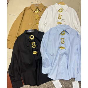 2026 New <strong>Women</strong> Fashion Versatile Lapel Loose Unique Button Stylish Simple Long Sleeve <strong>Blouse</strong> Ladies Shirt - Product Image 4