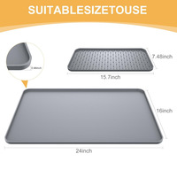 Tapis de machine à café en silicone rectangulaire, tapis de bar à café, facile à nettoyer, antidérapant, tapis de séchage pour vaisselle