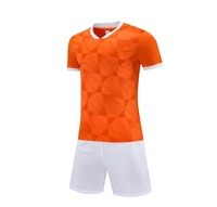 Seragam Sepak Bola Kustom Jersey Unisex Kerah Bulat Model Baru Patchwork Cetak Laser Seragam Tim Sepak Bola 100% Poliester Cepat Kering
