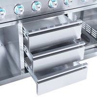 Cuisine extérieure en acier inoxydable en forme de L, four à pizza au gaz propane haute performance et réfrigérateur, îlot barbecue extérieur