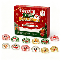 Calendrier de l'Avent Noël 2026 : 12 Jours de Surprises – Jouets Anti-Stress en Forme de Boulettes de Cristal Moelleuses – Boîte Mystère à Compter à Rebours pour Enfants