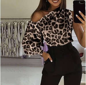 Taglie forti <span class=keywords><strong>5XL</strong></span> elegante Design monospalla manica lunga camicie da donna e camicette da donna Top - Product Image 3
