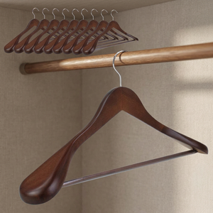 Classic Shoulder <b>Wooden</b> Suit <b>Hangers</b> Extra Thick Contoured Design Luxury Garment Display Heavy Duty <b>Coat</b> Storage FALAK WORLD - Product Image 6