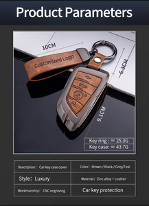 Funda protectora para llave de coche de cuero y metal de aleación de zinc para <span class=keywords><strong>BMW</strong></span> G12 G20 e46 530 F30 F10 I3 E90 X3 serie 7 - Product Image 6