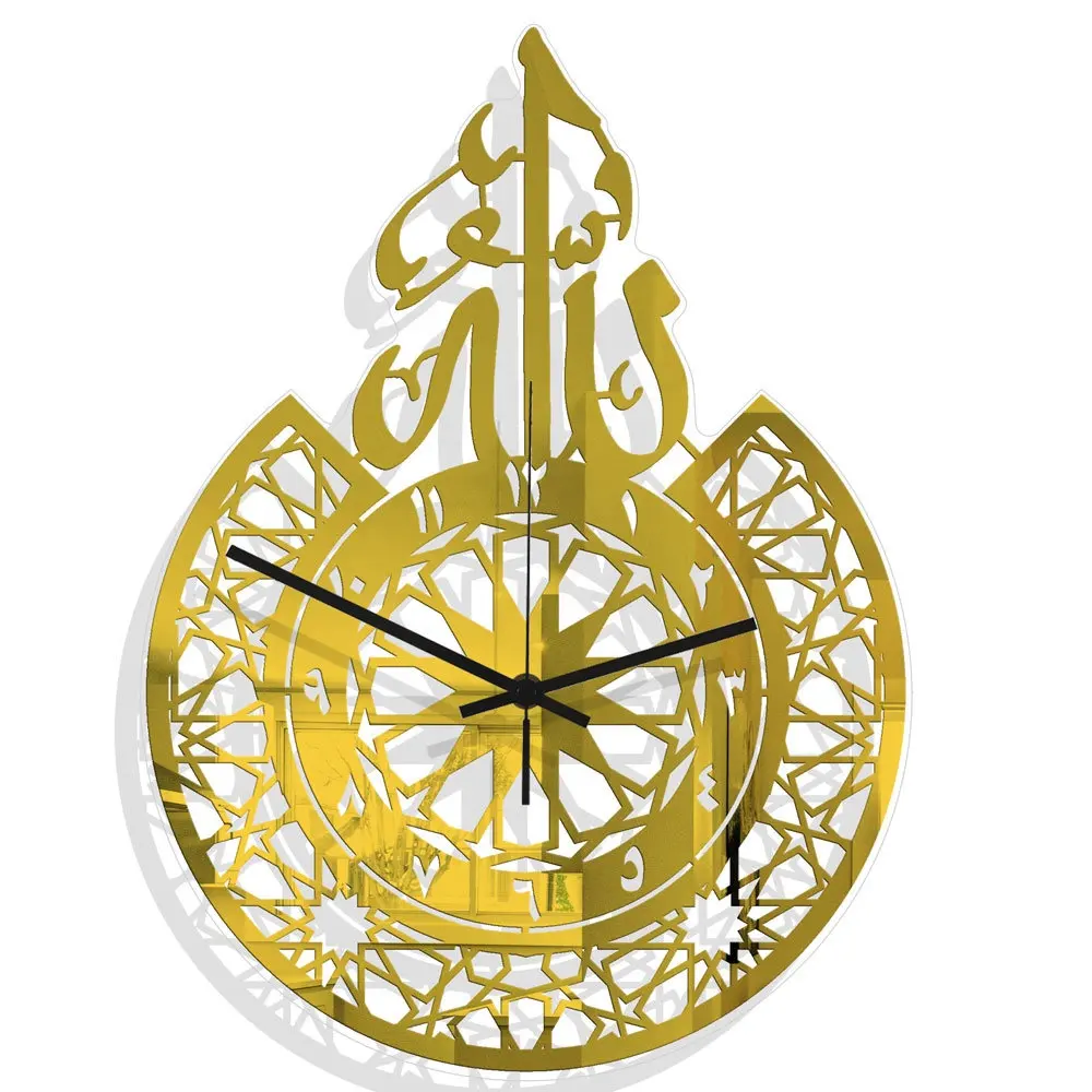Jam stiker dinding 3D, tiga dimensi akrilik bisu dekorasi rumah Timur Tengah