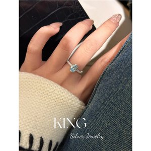 King Silver Jewelry Aquamarine Oval <b>Ring</b> Light Blue Gemstone Sterling Silver Engagement Women's Jewelry - Product Image 3