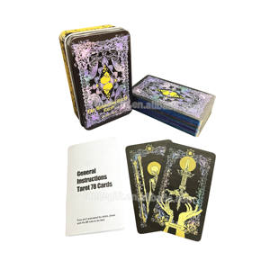 定制印刷高品质彩色边框1本说明书通用塔罗牌带铁盒 - Product Image 2