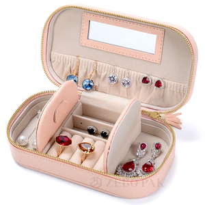 De Voyage En Cuir <span class=keywords><strong>Bijoux</strong></span> Organisateur De Rangement <span class=keywords><strong>avec</strong></span> <span class=keywords><strong>Miroir</strong></span> pour Bagues Boucles D'oreilles Collier Cadeaux pour Les Femmes - Product Image 3