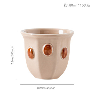 Vente en gros de tasses à café en céramique de style bohème arabe, créatives, 180 ml, pour les voyages, espresso, latte - Product Image 6