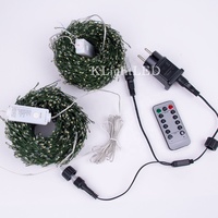 Guirnalda de Luces Decorativas Tipo Pirotecnia, con Enchufe, Luz Blanca Cálida, Luces Centelleantes con Control Remoto de 8 Modos para Árbol de Navidad, Mesa, Corona