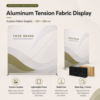 Bannière d'affichage en tissu tendu en polyester noir avec logo personnalisé, design simple, 7,5 pi x 7,5 pi, imprimante pour salon professionnel