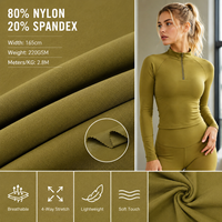 Tissu tricoté en nylon et élasthanne 220 GSM, composition 80/20, largeur 165 cm, matériau extensible à excellente récupération