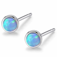 Boucles d'oreilles en argent sterling 925 de bonne qualité, bijoux brillants, opale blanche naturelle
