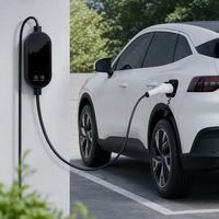Nouveau chargeur EV portable 7KW 32A Type 2 Niveau 2, courant réglable, IP65, gaine en TPU, écran LCD 1,8 pouces, prise CEE, charge rapide mobile pour voiture