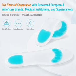 Semelles orthopédiques OEM ODM pour hommes, avec soutien de la voûte plantaire, <span class=keywords><strong>en</strong></span> gel de silicone massant, pour chaussures de sport, amortissant la douleur et les épine calcanéennes - Product Image 3