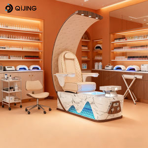 Sillas de <span class=keywords><strong>Pedicura</strong></span> y Manicura de Lujo Estilo Trono Moderno con Respaldo Alto, Masaje Eléctrico y Spa de Pies para Salón de Uñas <span class=keywords><strong>Profesional</strong></span> - Product Image 3