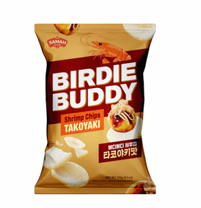 BIRDIE BUDDY Chips de Camarón Takoyaki en Bolsa, Sabor Dulce y Salado, Condimento Okonomiyaki, Aroma a Camarón, Bocadillos para Compartir en Familia, a Granel - Product Image 1