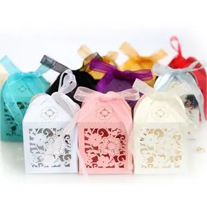 Butterfly Flowers Laser Cut Candy Favour Box Packaging Wedding Sweet Chocolate Gifts Box