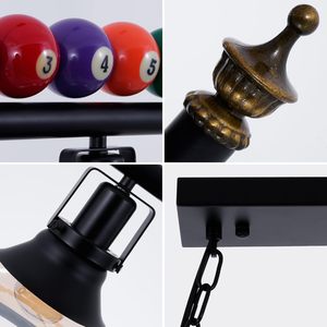 Lámpara Colgante Industrial Cueelf <span class=keywords><strong>de</strong></span> 3 Luces para Mesa <span class=keywords><strong>de</strong></span> <span class=keywords><strong>Billar</strong></span> con Pantallas <span class=keywords><strong>de</strong></span> Cristal, Ideal para Salas <span class=keywords><strong>de</strong></span> <span class=keywords><strong>Billar</strong></span> <span class=keywords><strong>de</strong></span> 7 y 8 Pies, Salas <span class=keywords><strong>de</strong></span> Juego y Bares - Product Image 4