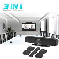 Barre vidéo tout-en-un 4K HD Streaming pour salle de réunion Barre vidéo de cadrage automatique avec micro, haut-parleur, charge PD et coulée d'écran