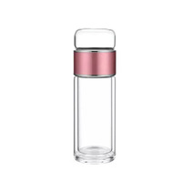 Bouteille en verre Rowey 2-en-1 avec infuseur à thé, sans BPA, en verre borosilicate de haute qualité, idéale pour un cadeau