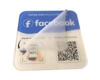 Placas NFC de Facebook con Código QR Dinámico Personalizable, Logotipo en Acrílico PVC, Soporte NFC, Placa NFC para Reseñas de Google