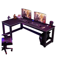Étudiant étude moderne pas cher hauteur réglable support de jeu bureau L forme Table de jeu avec gestion des câbles