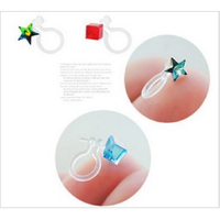Clip d'oreille en forme de U avec perle transparente transformée en boucles d'oreilles sans clous perforants