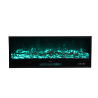 Cheminée électrique encastrée de 60 cm avec chauffage, flamme LED, poêle à bois, petite taille, pour la maison, la chambre, chauffage et décoration intérieure