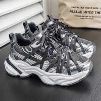Chaussures pour hommes rétro tendance 39-46, chaussures de créateur à semelle épaisse, chaussures de papa respirantes en maille, chaussures de sport décontractées augmentant la taille