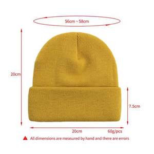 Design High Quality Winter Beanies Knitted Hats Warm Hats Stylish Warm 100% Acrylic Knitted Beanie Hats - Product Image 4