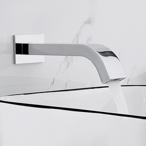 <span class=keywords><strong>Robinet</strong></span> de salle de bain mural à capteur automatique, <span class=keywords><strong>robinet</strong></span> de lavabo sans contact chromé avec valve en céramique pour usage commercial et hôtelier - Product Image 4
