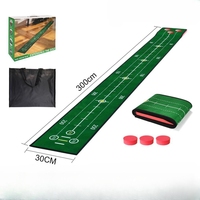Nouveau design Tapis de putting pliable GVM pour entraînement de golf, en flanelle avec support TPR, 3*0.3M, pour pente de green, avec putter télescopique