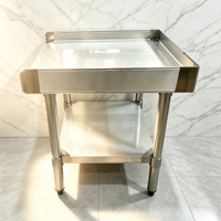 Table de préparation commerciale en acier inoxydable avec étagère inférieure pour hôtels, restaurants et cuisines
