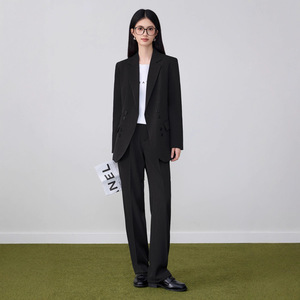 Women's Suit Set Pink Polyester Full Sleeve Formal Spring Wear - Product Image 2