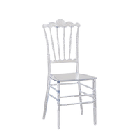Chaise de salle à manger d'hôtel extérieure empilable en acrylique au design moderne, imperméable, pour usage commercial