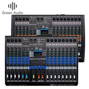 Console <span class=keywords><strong>de</strong></span> <span class=keywords><strong>mixage</strong></span> audio GAX-HLM16 verte à 16 canaux avec égaliseur graphique 7 bandes et alimentation fantôme 48V pour applications professionnelles - Product Image 1